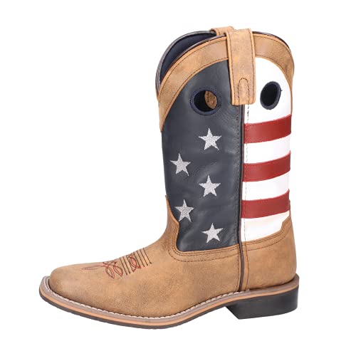 Smoky Mountain Boots | Stars & Stripes Series | Womenâ€™s Western Boot | 10-Inch Height | Square Toe | Durable Leather | Rubber Sole & Block Heel | Tricot Lining & Leather Upper | Steel Shank