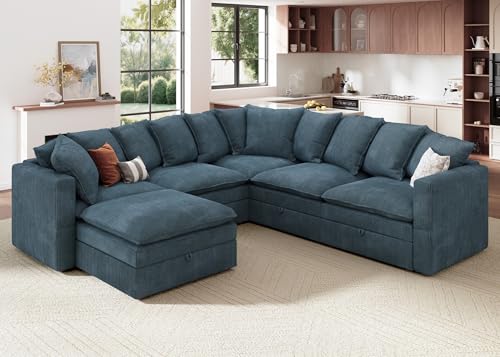 HONBAY Modular Sectional Sofa, U Shaped Couch with Storage, Corduroy