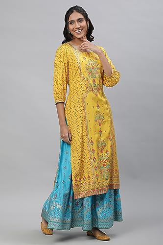 Image of Aurelia Printed Strechable Maxi Skirt for Women | Ankle Length Skirt for Women