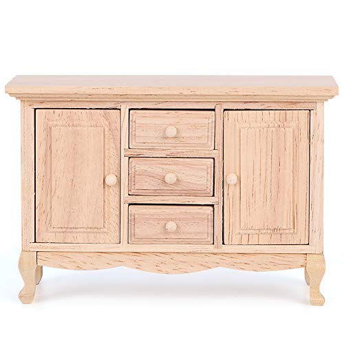 Mini Wooden Dollhouse Accessories, 1:12 Scale Miniatures Dollhouse Furniture For Diy Dollhouse Living Room Mini Toy Wood Table With Drawer Bookcase For Bedroom Simulated Accessory #TOP7