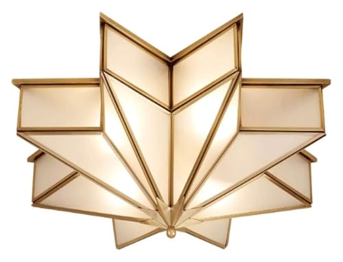 Lustre salon moderne chic et lampe de plafond en verre et cuivre véritable