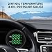 MH AUTO Gauge Set - Oil Pressure (0-145PSI/ 0-10Bar),Oli Temp (122°F-302°F/ 50°C-150°C), Green Backlight Boat Gauge with Sensors 2