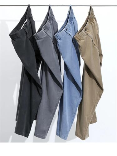 Men's Summer Thin Jeans Loose Fit Straight Leg Elastic Waist Korean Style Casual Denim Trousers3