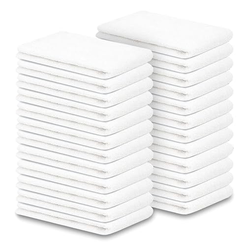 Corporate Hills Terry Bar Mop Towels - 24 Pack (14x17) White Cotton Terry Cloths Super Absorbent Cleaning Rags Reusable Bar Mop Towels for Kitchen Garage Salon Spa & Commercial Use