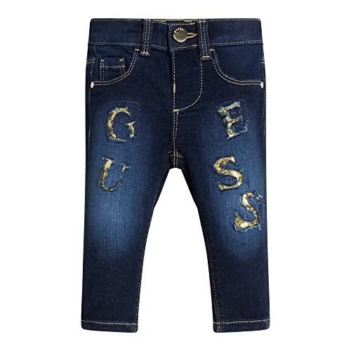 GUESS Girls' Stretch Denim Skinny Jeans with Sequins