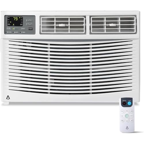 Window Air Conditioner 8000 BTU,WiFi-Enabled Smart AC with Remote, 3 Modes Cool Dry Fan Speed Control, Fast Cooling for 350 Sq.Ft 115V Mini Air Conditioner for Bedroom, Office, Home White 80