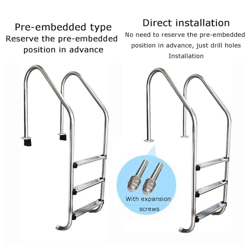 Escalera para piscina de 2 peldaños en acero inoxidable miniatura 3