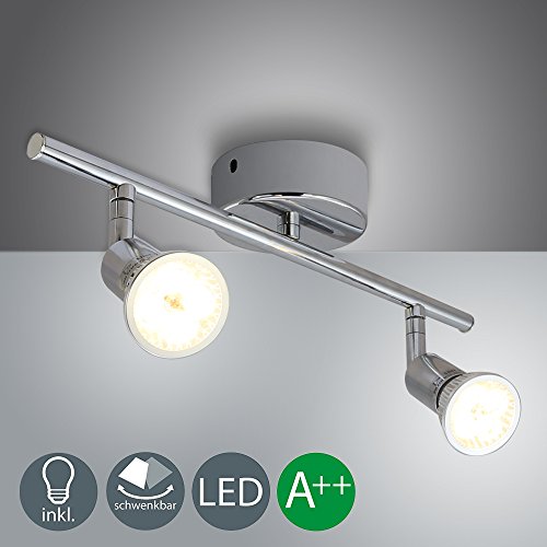 Barras de focos led gu10 4w Iluminación de luz foco direccional para techo-bar -closer con 2 luces blanco cálido Clase de eficiencia energética A++ IP44
