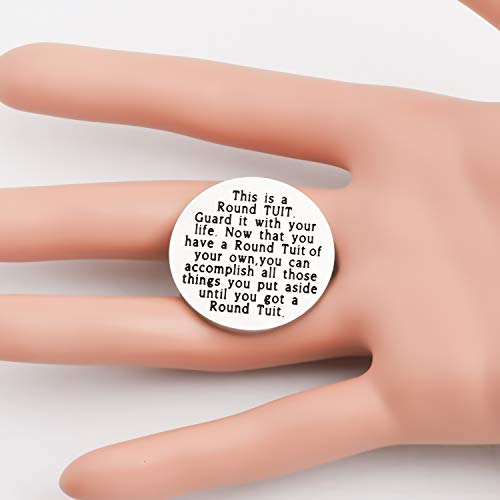 Moneda Round TUIT de metal grabado amuleto anti procrastinación 5