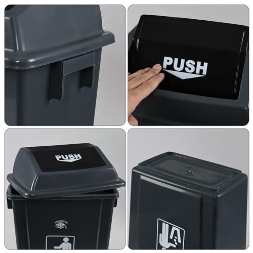 Caneca plástica rectangular 6 galones con tapa basculante 4 unidades miniatura 4