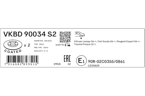 Disque de frein arrière SKF ø290mm de haute précision pour un freinage rigoureux - 2