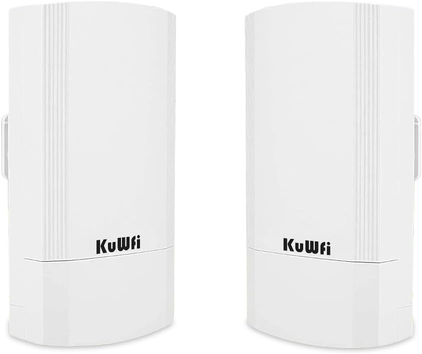 900Mbps Wireless Bridge Kit, 5.8G Outdoor/Indoor Point to Point WiFi Bridge, 1KM Long Range WiFi Bridges, Ethernet Bridge with 24VPoE, 2RJ 45 Ethernet Port, for Garden, Starlink, Farm, 2 Pack