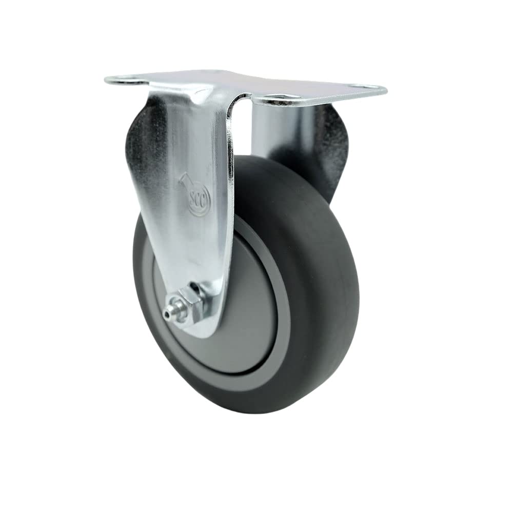 Service Caster Brand Replacement for McMaster Carr Caster 2835T18 – Rigid Top Plate Caster with 4 Inch Gray Thermoplastic Rubber Wheel – 250 lbs. Capacity Per Caster