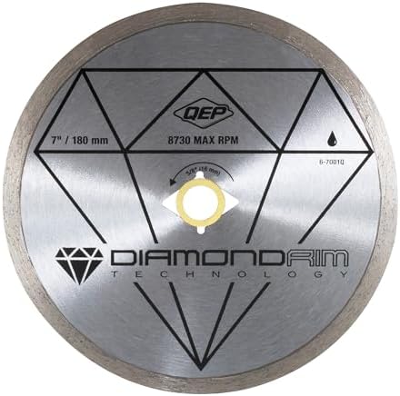 QEP 6-7001Q Continuous Rim Diamond Blade - For Wet Cutting of Ceramic Tile, 7"