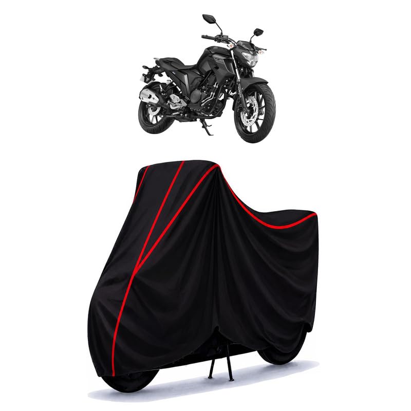 Image of FZS 25 STD Water Resistant Bike Cover for All Motorcycles & Rain | Heavy Duty Taffeta Fabric | UV Protection, Dustproof, Scratchproof | All Weather Two Wheeler Body Cover with Elastic Bottom