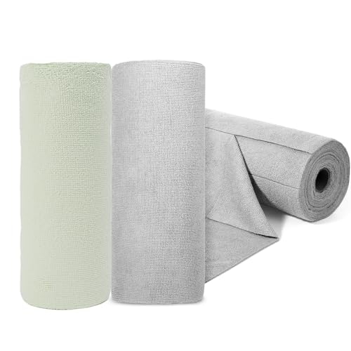 Ayicheyl Bayetas Microfibra Rollo 2 Piezas, Reutilizable Trapo Microfiber 20x20cm 40 Hojas, Multifuncional Trapos Limpieza Trapos para Cocina, Coche, Ventanas