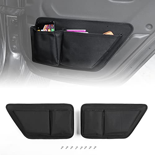 JeCar Door Pockets Front Door Storage Pouches Durable Oxford Storage Organizer for 2011-2018 Jeep Wrangler JK JKU & 2018-2020 Jeep Wrangler JL JLU, Interior Accessories, 2 PCS