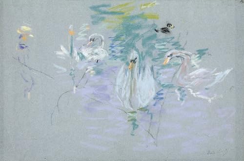 Toile cygnes de Berthe Morisot - Émotion artistique et poésie murale unique