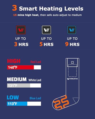 Image of Venustas Heated Socks with Battery for Men Women, Ball-of-Foot Heating