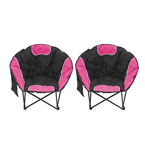 Magshion Camp Low Folding Beach Chairs For Adults, Portable Lightweight Padded Round Camping Beach Chair, Foldable Chair For Sand Camping Concert Travel With Storage Carry Bag Set Of 2 (Pink) #TOP14