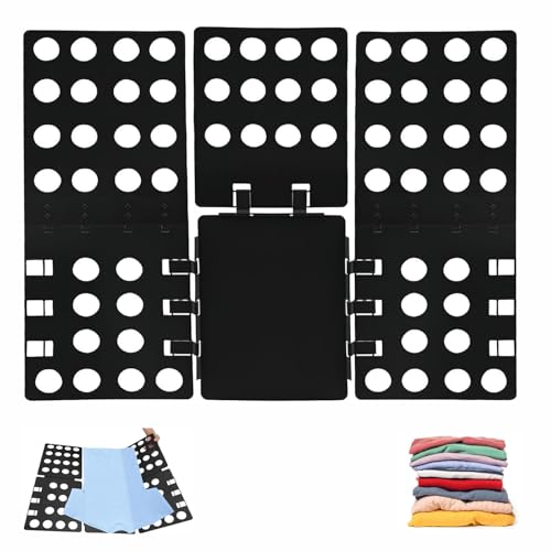 HBYMYDA Plieur de Vetement Planche à Plier le Linge Planche à Plier Vêtements pour Rapide pour Les Enfants et Les Adultes à Plier Les vêtements Noir