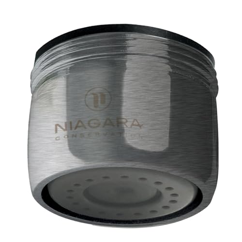 Niagara Conservation N3205NBN-PC-TU 1-Spray 0.5 GPM .94-in. Pressure-Compensating Needle-Spray Faucet Aerator Brushed Nickel, 6-Pack | Bathroom Sink and Kitchen Sink Aerator for Home Improvement