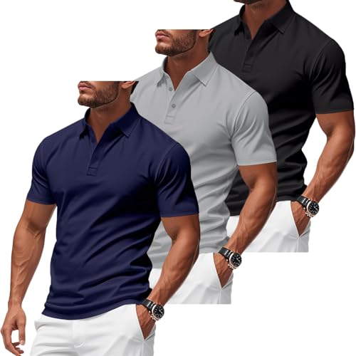 Polo homme anti-transpiration fini l'humidité avec ce lot de 3 maillots S