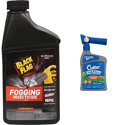 Black Flag 190255 32Oz Insect Fogger Fuel, 32 Ounce And Cutter Backyard Bug Control Spray Concentrate, Mosquito Repellent, Kills Mosquitoes, Fleas & Listed Ants, 32 Fl Ounce #TOP7