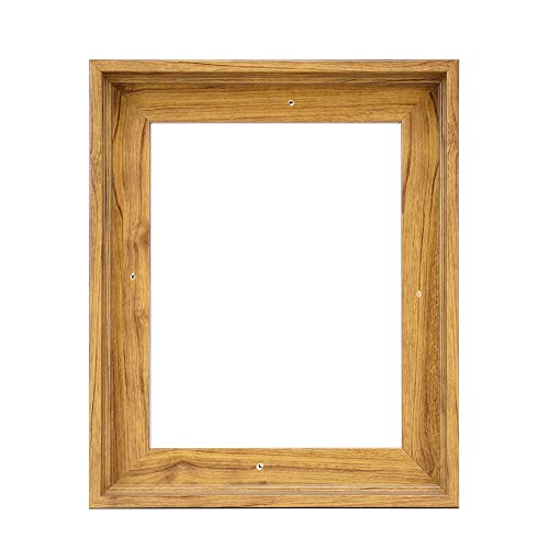 Image of 9x12 Canvas Floating Frame,0.9 inch Deep Canvas Frame,Walnut Brown | HUACANVAS Canvas Floater Frame,Floater Frame for Canvas Painting,Floating Frames for Wall Decor(9 inchx12 inch,Walnut Brown)
