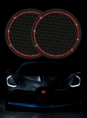2 Pack de posavasos para carro con brillo negro y rojo miniatura 5