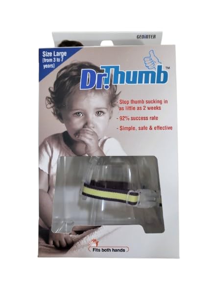 Image of Dr. Thumb Thumb Guard - Stop Thumb Sucking Habit in Kids & Toddlers | Comfortable & Safe Oral Care Solution (Large 3-7 Years)