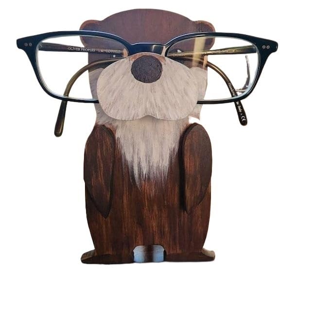 MKLHAVB Animal spectacle frame 3D Animal Glasses Rack Cute Cartoon Carvings Sunglass Display Rack Shelf Eyeglasses Stand Jewelry Wooden Holder Showcase Glasses stand(Otter)
