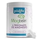 L Treonato De Magnesio Magtein 2000 mg Por Dosis PiùLife, 150 Cápsulas, Suplemento Magnesio Para La Memoria Y Concentración, Mejorar El Descanso, Sueño, Magnesium L-Threonate