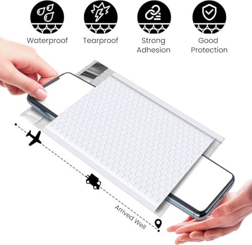 Image of Fuxury Bubble Mailers 6x10 inch White Padded Envelopes 9600 Pack Bulk Strong Adhesion Full Pallet of Padded Mailers Thick Bubble Envelopes for Small Business Mailing Small Items,Jewelry,Makeup