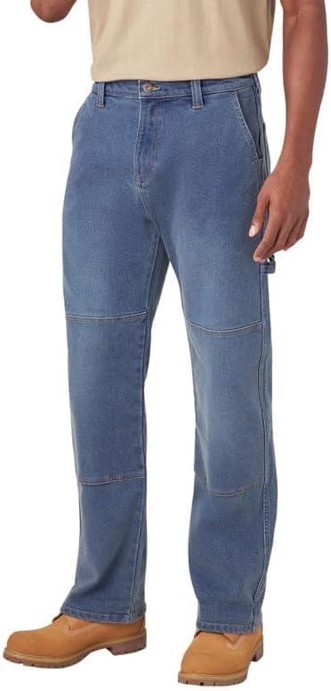 Dickies Men's Flex Relaxed Fit Double Knee Jeans, Light Denim Wash, 32W x 32L - Image 4