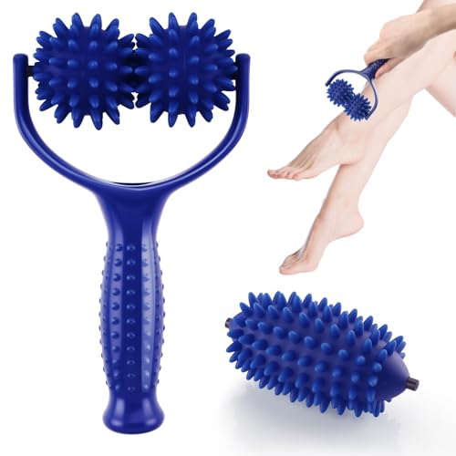 Foydream Pelota Masaje con Mango, Bolas de Masaje Tiene 3 Bolas Reemplazables, Masajeador de Pies y Manos para Aliviar el Dolor de Manos, Caderas, Piernas y Espalda
