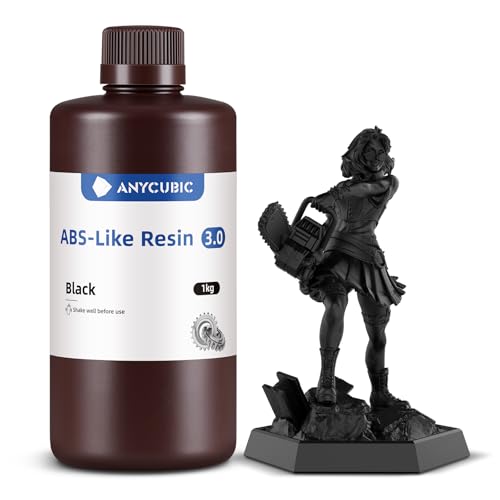Image of ANYCUBIC ABS-Like Resin 3.0, Upgraded 14K 3D Printer Resin with Enhanced Strength and Toughness, High Precision, Low Odor, Wide Compatibility for All LCD Resin 3D Printers (Black, 1kg)
