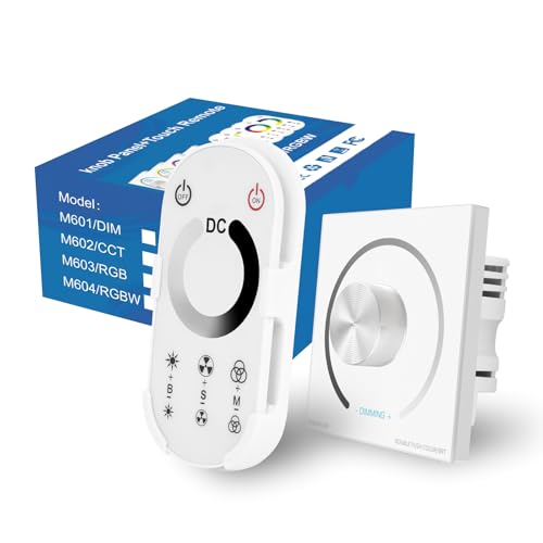 HNCY LED Dimmer Schalter mit Fernbedienung, 12V/24V Dimmer für LED Lampen, Drehdimmer Stufenloses Dimmen, Dimmschalter für Dimmbare LEDs Lampen, Glühlampe und Halogenlampe (DIM)
