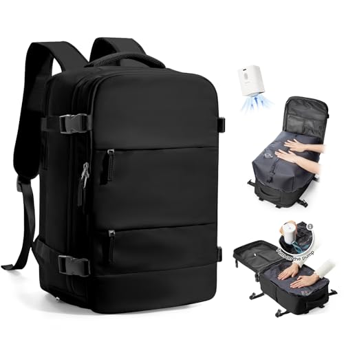 SZLX Sac à Dos Sous Vide Bagage à Main Pour Femmes, Sac à Dos Airbag Avec Système De Vide Pour Le Voyage, Ryanair Travel Ruscksack Taille Cabine Avec Pompe étanche...