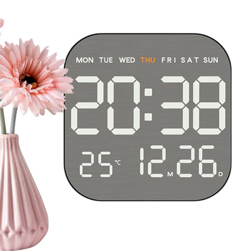 Despertadores para Dormitorios | Pantalla Grande LED Multifuncional Estética - Reloj de Escritorio Inicio,para Dormitorio, Salón, Oficina, Habitación de los Niños, Mesa Nocturna, Viajes
