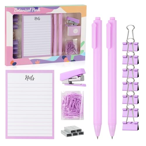 EooUooIP Juego de Encuadernación de Accesorios de Escritorio, Práctico y Hermoso Juego de Suministros de oficina,Grapadora, Perforadora,Clips de Papel y Bolígrafo Para Oficina y Estudiantes.