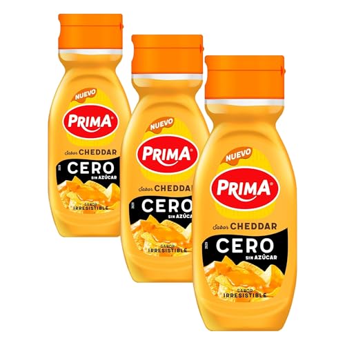 Prima salsa Cheddar Cero. Sin azúcar añadido. 260 gr (Paquete de 3)