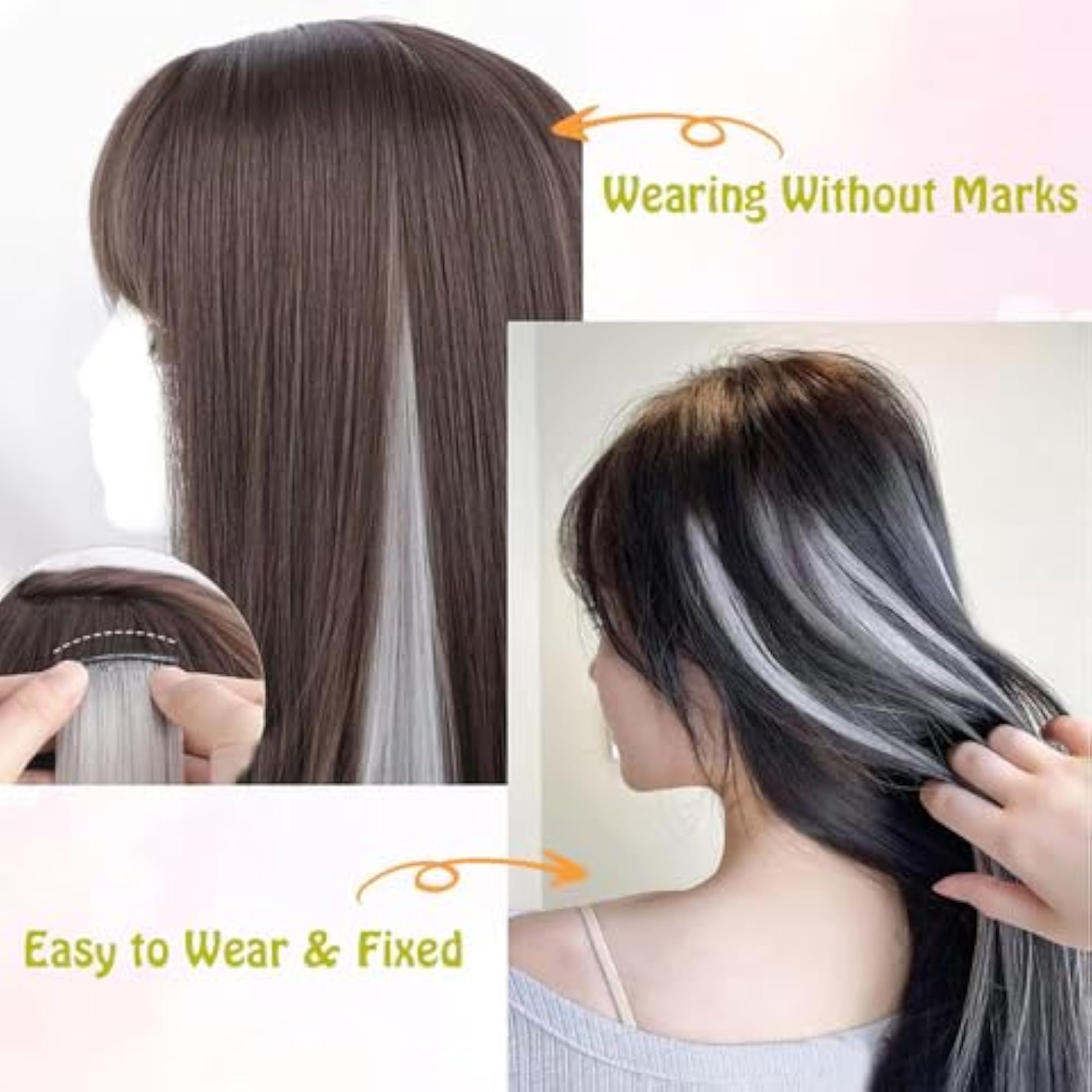Pack of 2 Synthetic Clip-On Hair Streaks Extensions