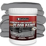 Professional Epoxy Floor Paint Kit (Slate Gray, 5 Gallon, 800-1000 sq.ft)) - Sea Gray Acrylic Concrete Coating for Garages & Basements | Single Component Formula | Scratch Resistant & Low VOC | Ready-to-Use