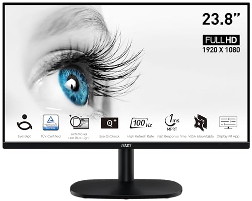 MSI Pro MP245V, 24" 1920x1080 100Hz, 1Ms VA, 4000:1 CR Monitor, 1x VGA and 1x HDMI by MSI - Used condition - CA$110.05