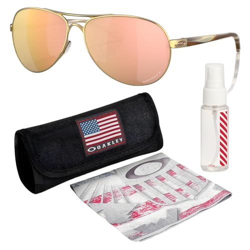 OAKLEY FEEDBACK OO4079 - Gafas de sol con forma de piloto con kit oficial de gafas, Oro pulido, 59 mm