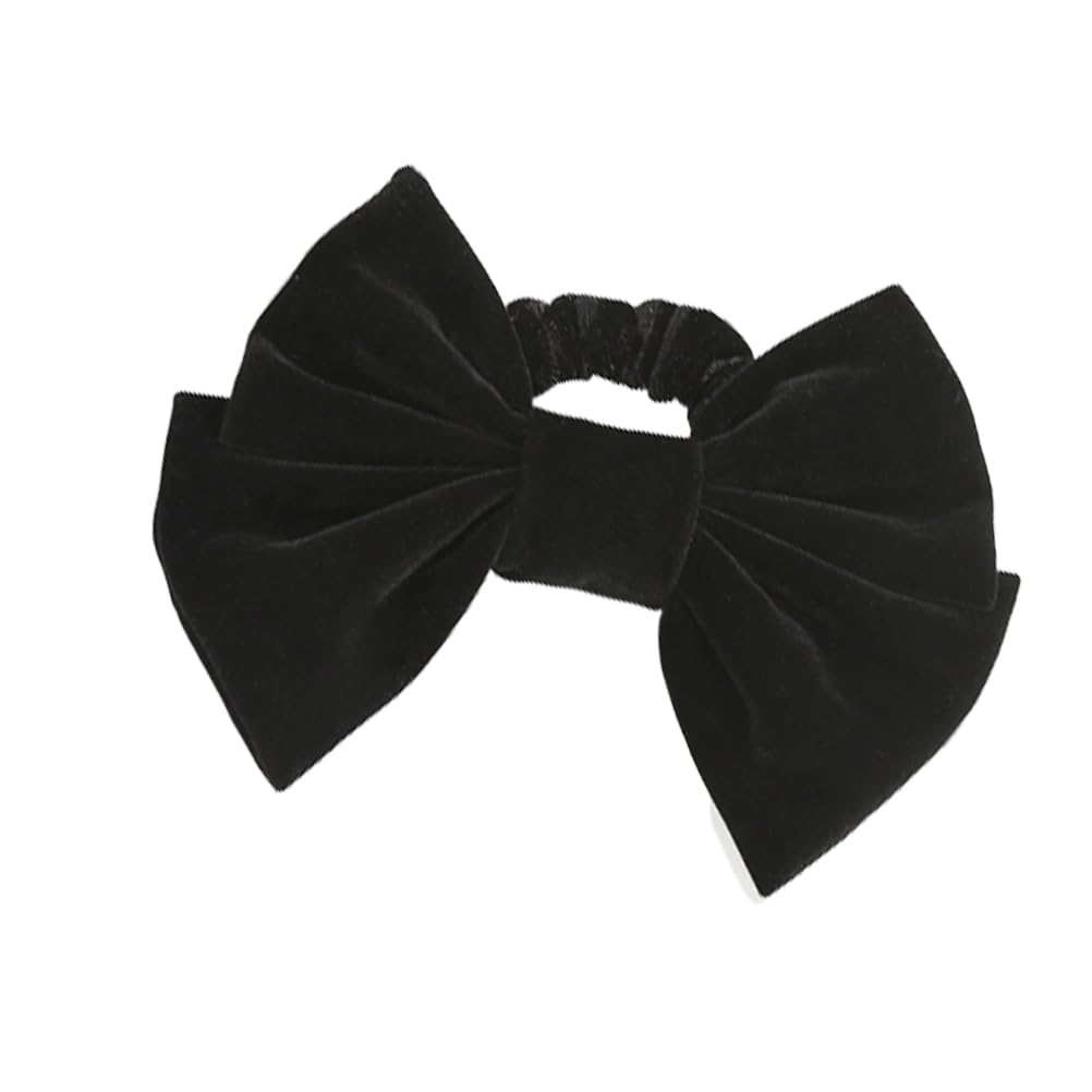FRCOLOR Black Bow Hair Ties for Women Big Bowknot Hair Circles Elastic Rope Stylish Ponytail Holder for Everyday Styling Accessories - Image 4