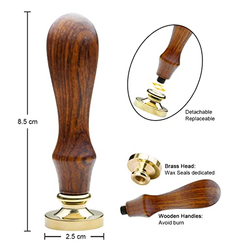 TELOSMA Medieval Traditional Initial Alphabet Wax Seal Stamp, Brass Head Wooden Handle, for Thanksgiving Card/Envelope/Gift Wrap/Wedding Engagement Party Invitation - Letter A