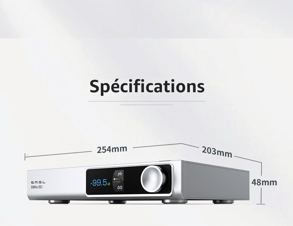 S.M.S.L RAW PRO-DAC1 DAC Convertisseur Numérique Analogique ES9039MSPRO XU316 MQA-CD PCM 32bit 768kHz DSD512 LDAC avec télécommande