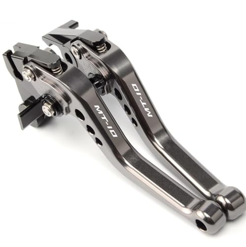 MTCRIGHTER Short Brake Lever Clutch Lever for Yamaha MT-10/ SP 2022-2024, CNC Aluminum Alloy Made (Gray)